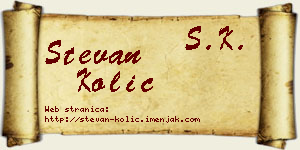 Stevan Kolić vizit kartica